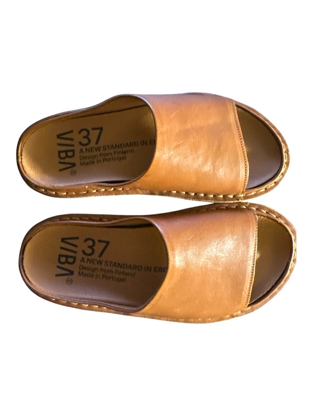 VIBAE SAINT TROPEZ Leather in Cognac Brown NEW Size EU 37 - Picture 2 of 5
